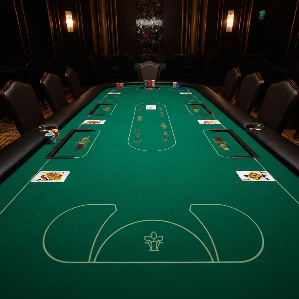 Professional poker tournament table